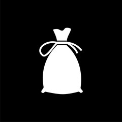 Simple illustration of Sale bonus money bag icon isolated on black background  