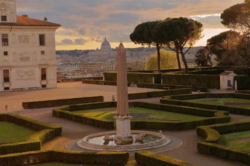 Fotobehang Villa Medici -Acadèmie de France in Rome : garden and view of Rome  © JacquelineMahan