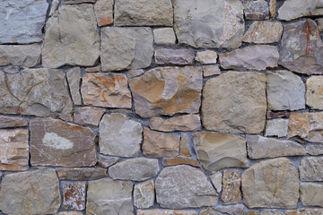 Beautiful wall made with dry stone typical of southern Europe and Mediterranean areas