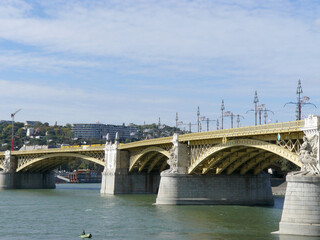 Fototapeta na wymiar Budapest (Hungary). Margaret Bridge over the Danube river in the city of Budapest