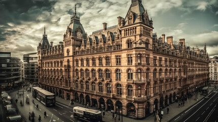 Fototapeta premium Harrods. London. Breathtaking travel destination place. Generative AI