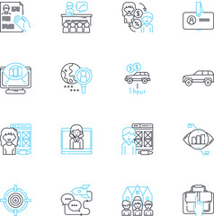 Skill Enhancement linear icons set. Mastery, Expertise, Proficiency, Enhancement, Refinement, Advancement, Development line vector and concept signs. Progression,Empowerment,Specialization outline