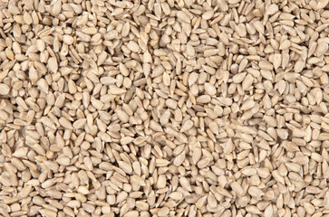 Heap of natural shelled sunflower seeds