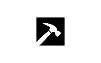 HAMMER,Trendy simple construction logo template with modern style.