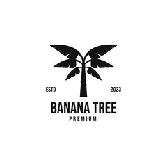 Obraz premium Flat banana tree logo design vector concept illustration idea