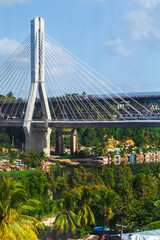 Puente Francisco del Rosario Sanchez bridge in Santo Domingo - obrazy, fototapety, plakaty