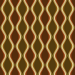 70s Retro Groovy Seamless Wavy Pattern. Vector illustration design for printing, banner, cover, web page, paper, fabric, wallpaper and decor