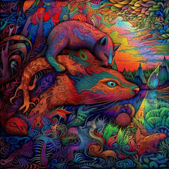 dreaming colourful lsd trip