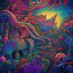 Obraz premium dreaming colourful lsd trip