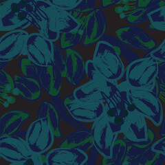 Green Abstract Floral Seamless Pattern Design