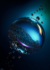  Drop of water macro shot. Ai Generative
