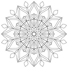 Coloring book Lace pattern The tattoo. Vector Mandala. Floral. Flower. Oriental. Book Page. Outline.Vector abstract mandala pattern. Art on the wall. Simple
