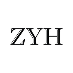 ZYH Letter Logo Design Vector