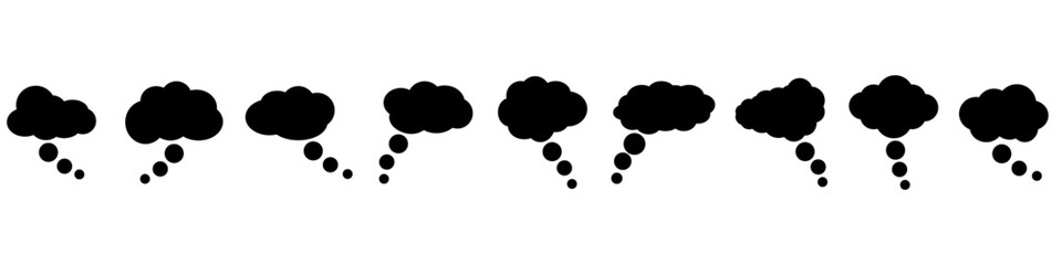 Cloud speech bubbles vector icons.  collection. Cloud speech bubbles Vector illustration set.