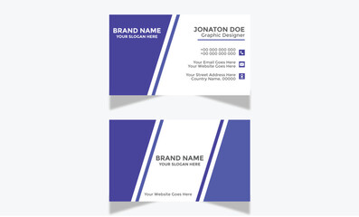 Modern Corporate and Creative Business Card Design Template Double-sided -Horizontal Name Card Simple and Clean Visiting  Card Vector illustration Colorful Business Card