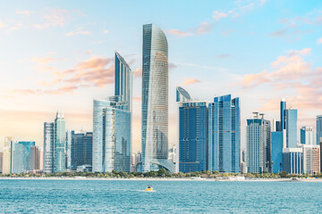 Fototapeta na wymiar Experience the grandeur and sophistication of Abu Dhabi's skyline, a stunning vista that captures the essence of modern urban living.