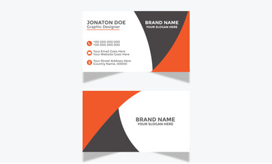 
Modern Corporate and Creative Business Card Design Template Double-sided -Horizontal Name Card Simple and Clean Visiting  Card Vector illustration Colorful Business Card