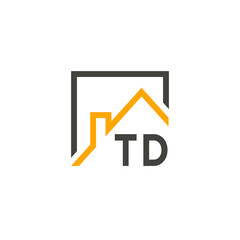 TD initials homes modern building company logo vector.eps