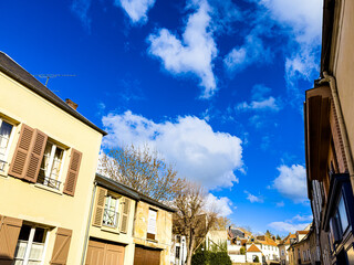Antique building view in Montfort, France