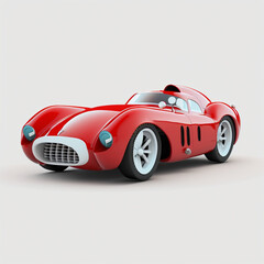 Obraz na płótnie Canvas Cute animated 3d rendered icon of a red Ferrari Disney styl , Generative Ai