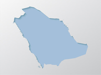 Vector map Saudi Arabia, abstract inner shadow