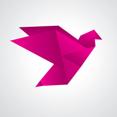 origami paper origami bird fuchsia