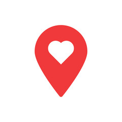 pin pointer like favorite place. concept of point finder for ecommerce or roadmap and best right path to shop or house. flat simple trend logotype graphic minimal design ui element isolated on white