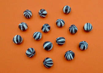 Rock candy against a colorful background