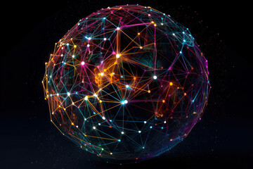 brain ball of neural networks futuristic representation Logo generative ai