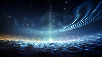 Psychic  energy waves art concept with a dream like enviroment.