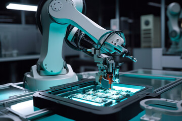robot arm assembling circuit boards artificial intelligence generative ai