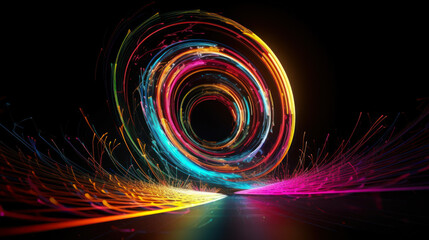 colorful circle spiral sci-fi funnel generative ai