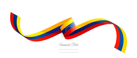 Venezuelan flag ribbon vector illustration. Venezuela flag ribbon on abstract isolated on white color background