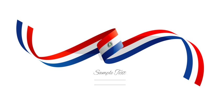 Paraguayan flag ribbon vector illustration. Paraguay flag ribbon on abstract isolated on white color background