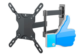TV Monitor Wall Mount with like icon, 3D rendering