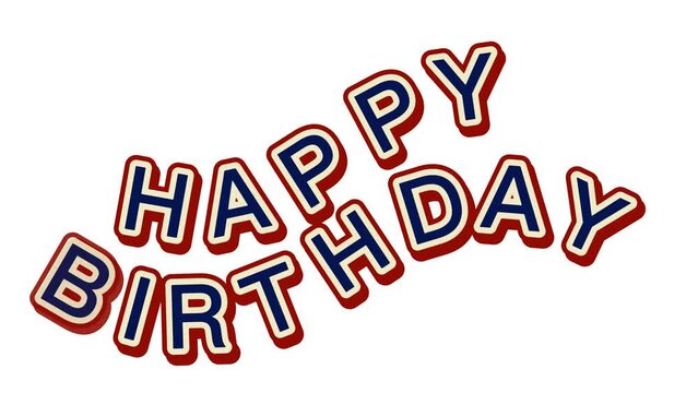 Animated Background Art Illustration Design Text Motion Graphic of Happy Birthday