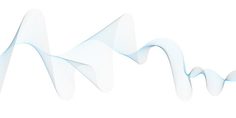 Abstract background with blue wave lines on white. Modern technology background. Vector illustration.