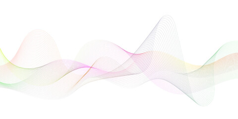 Abstract background with blue wave lines on white. Modern technology background. Vector illustration.