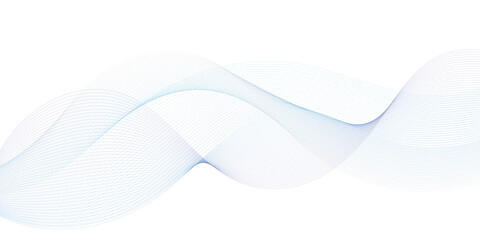 Abstract background with blue wave lines on white. Modern technology background. Vector illustration.