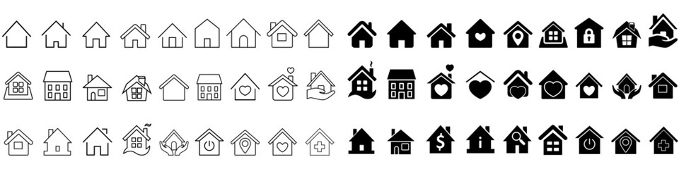 Home icon vector set. House illustration sign collection. Building symbol. apartment logo.