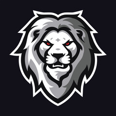 Vector lion head mascot character esport logo for sport and game