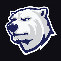Polar bear mascot gaming logo design vector template