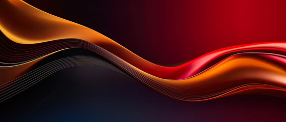 abstract ai generative modern background illustration of a flowing pattern in red metallic color, copy space