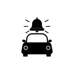 Car alarm flat icon isolated on transparent background