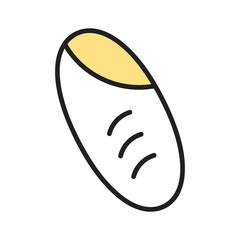 Cute line art Bread doodle icon of hand drawn outline food