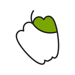 Cute line art Paprika doodle icon of hand drawn outline food