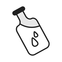 Cute line art Milk doodle icon of hand drawn outline food