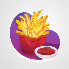 Free realistic vector french fries