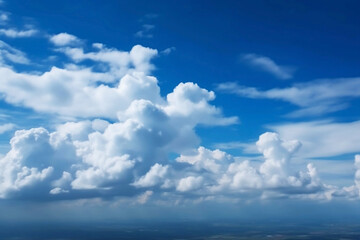 Stunning Blue Sky with Clouds Stretching to the Horizon. Landscape and Cloudscape Background