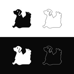 Pet cat and dog animal logo design . Line art design